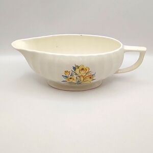 Vintage Floral Ceramic Gravy Boat 8.5" X 4"